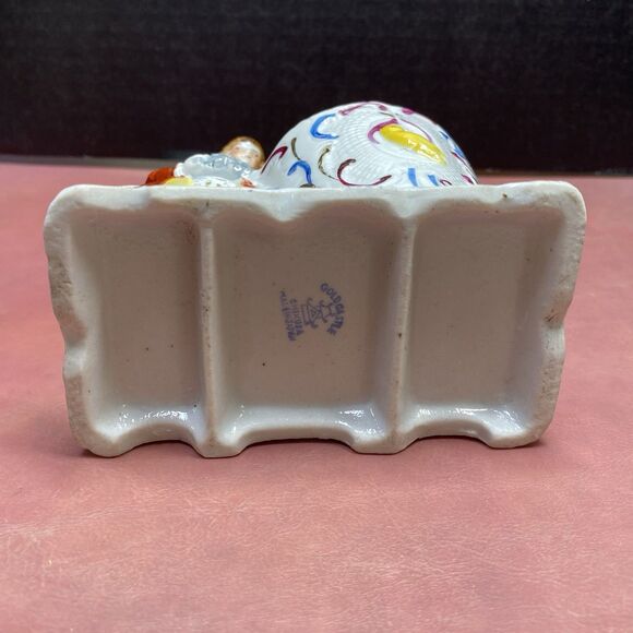 Gold Castle Ceramic Aristocrat Man Planter With Yellow Bird Japan Vintage - Picture 7 of 10